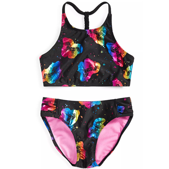 Breaking Waves Girl's  2 Piece High Neck Unicorn Swimsuit Size 12 Unicorn NWT - Picture 1 of 6